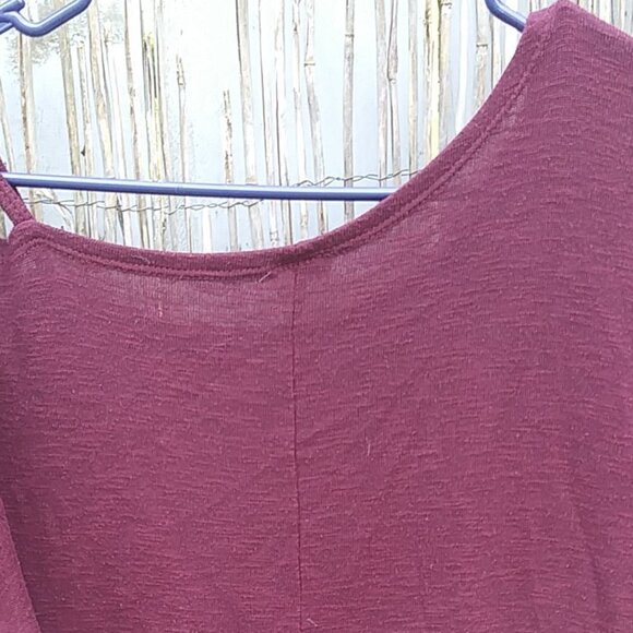 Kayleigh Maroon Off The Shoulder Straps Top - No Size Tag - See Measurements - Picture 9 of 12